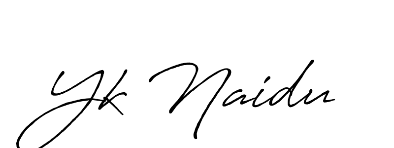 Make a beautiful signature design for name Yk Naidu. With this signature (Antro_Vectra_Bolder) style, you can create a handwritten signature for free. Yk Naidu signature style 7 images and pictures png