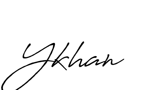 Make a beautiful signature design for name Ykhan. With this signature (Antro_Vectra_Bolder) style, you can create a handwritten signature for free. Ykhan signature style 7 images and pictures png