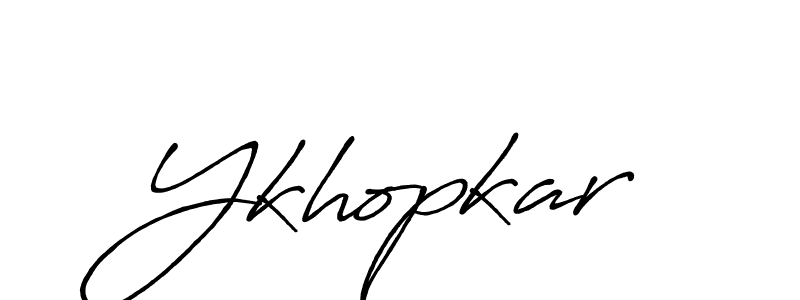 Make a beautiful signature design for name Ykhopkar. With this signature (Antro_Vectra_Bolder) style, you can create a handwritten signature for free. Ykhopkar signature style 7 images and pictures png