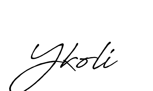 How to make Ykoli name signature. Use Antro_Vectra_Bolder style for creating short signs online. This is the latest handwritten sign. Ykoli signature style 7 images and pictures png