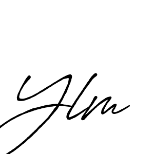 Ylm stylish signature style. Best Handwritten Sign (Antro_Vectra_Bolder) for my name. Handwritten Signature Collection Ideas for my name Ylm. Ylm signature style 7 images and pictures png
