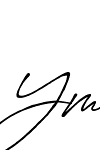 Create a beautiful signature design for name Ym. With this signature (Antro_Vectra_Bolder) fonts, you can make a handwritten signature for free. Ym signature style 7 images and pictures png