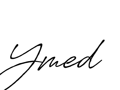 How to make Ymed name signature. Use Antro_Vectra_Bolder style for creating short signs online. This is the latest handwritten sign. Ymed signature style 7 images and pictures png