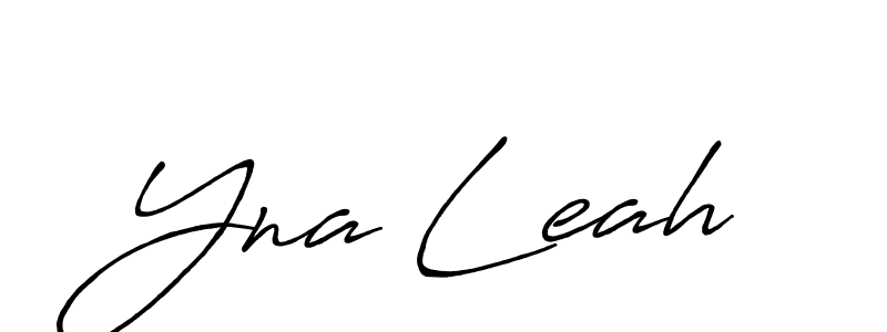 if you are searching for the best signature style for your name Yna Leah. so please give up your signature search. here we have designed multiple signature styles  using Antro_Vectra_Bolder. Yna Leah signature style 7 images and pictures png