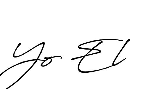 You should practise on your own different ways (Antro_Vectra_Bolder) to write your name (Yo El) in signature. don't let someone else do it for you. Yo El signature style 7 images and pictures png