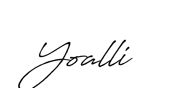 How to make Yoalli signature? Antro_Vectra_Bolder is a professional autograph style. Create handwritten signature for Yoalli name. Yoalli signature style 7 images and pictures png