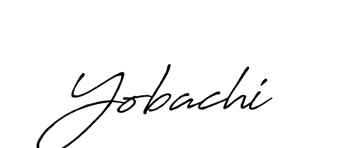 Make a beautiful signature design for name Yobachi. With this signature (Antro_Vectra_Bolder) style, you can create a handwritten signature for free. Yobachi signature style 7 images and pictures png