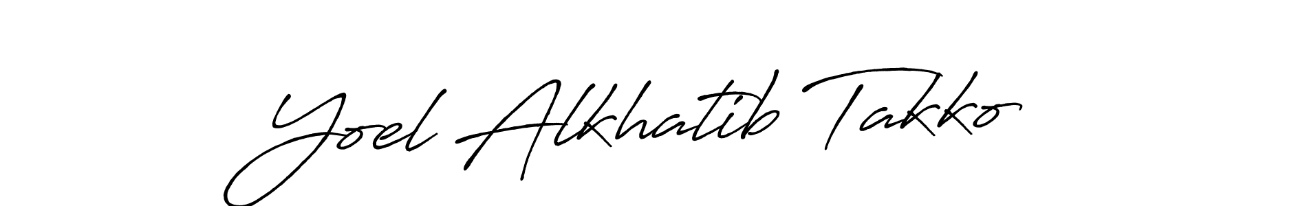 Make a beautiful signature design for name Yoel Alkhatib Takko. With this signature (Antro_Vectra_Bolder) style, you can create a handwritten signature for free. Yoel Alkhatib Takko signature style 7 images and pictures png