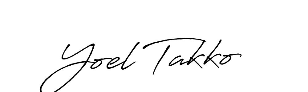 The best way (Antro_Vectra_Bolder) to make a short signature is to pick only two or three words in your name. The name Yoel Takko include a total of six letters. For converting this name. Yoel Takko signature style 7 images and pictures png