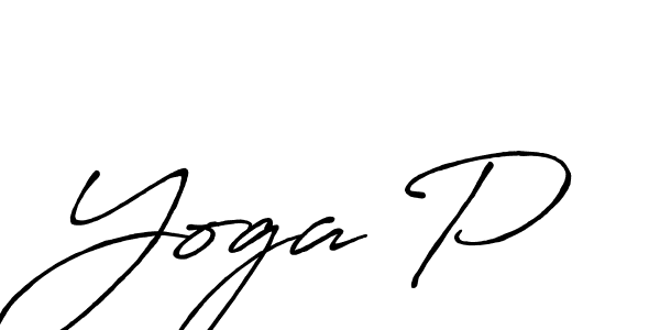 How to make Yoga P signature? Antro_Vectra_Bolder is a professional autograph style. Create handwritten signature for Yoga P name. Yoga P signature style 7 images and pictures png