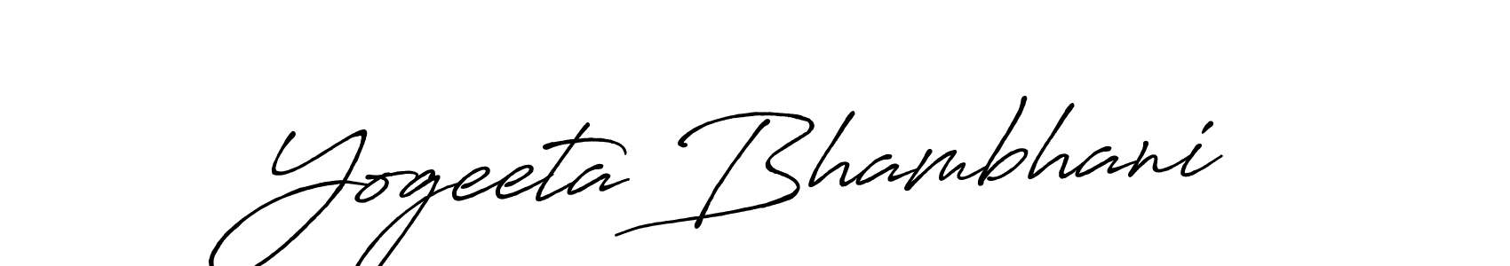 Yogeeta Bhambhani stylish signature style. Best Handwritten Sign (Antro_Vectra_Bolder) for my name. Handwritten Signature Collection Ideas for my name Yogeeta Bhambhani. Yogeeta Bhambhani signature style 7 images and pictures png