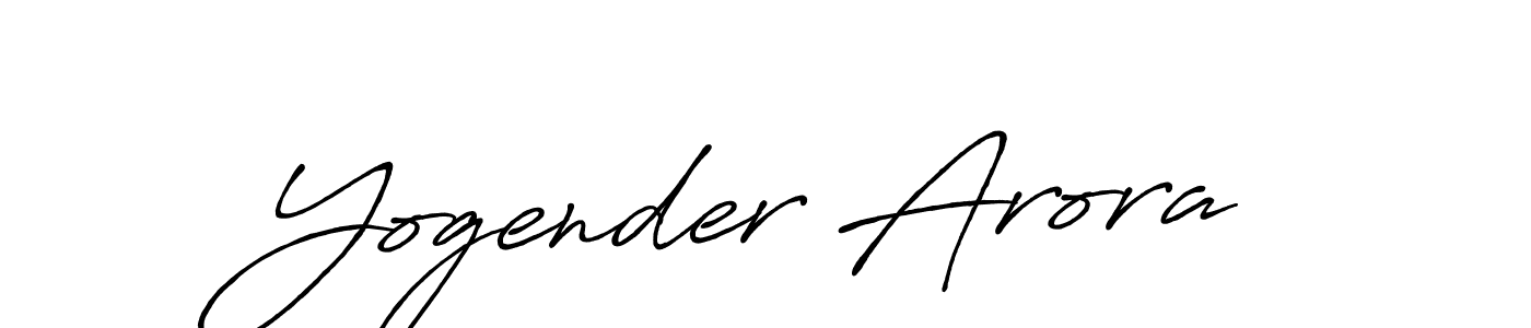 Yogender Arora stylish signature style. Best Handwritten Sign (Antro_Vectra_Bolder) for my name. Handwritten Signature Collection Ideas for my name Yogender Arora. Yogender Arora signature style 7 images and pictures png