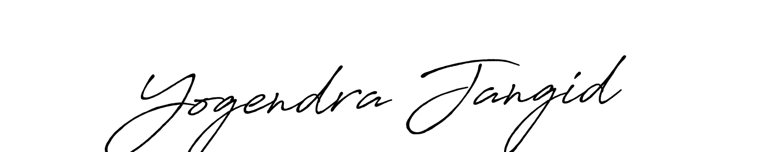 Create a beautiful signature design for name Yogendra Jangid. With this signature (Antro_Vectra_Bolder) fonts, you can make a handwritten signature for free. Yogendra Jangid signature style 7 images and pictures png