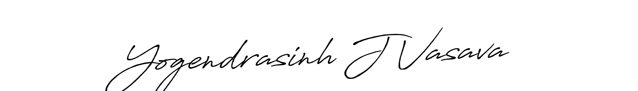 How to make Yogendrasinh J Vasava name signature. Use Antro_Vectra_Bolder style for creating short signs online. This is the latest handwritten sign. Yogendrasinh J Vasava signature style 7 images and pictures png