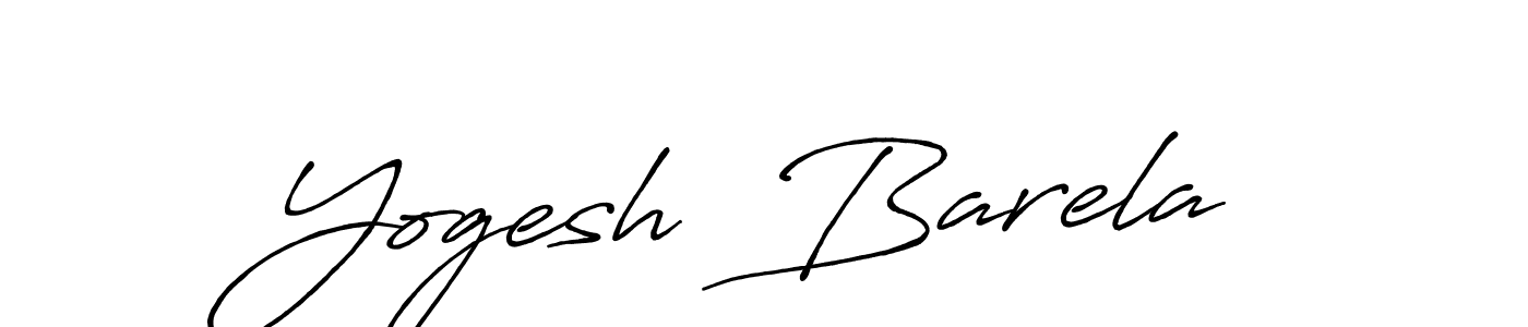 Yogesh  Barela stylish signature style. Best Handwritten Sign (Antro_Vectra_Bolder) for my name. Handwritten Signature Collection Ideas for my name Yogesh  Barela. Yogesh  Barela signature style 7 images and pictures png