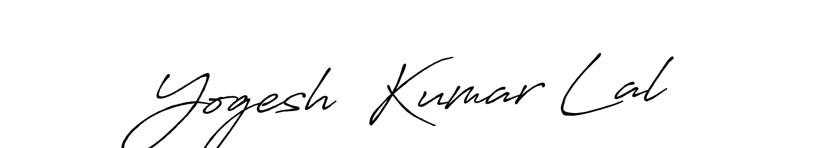 The best way (Antro_Vectra_Bolder) to make a short signature is to pick only two or three words in your name. The name Yogesh  Kumar Lal include a total of six letters. For converting this name. Yogesh  Kumar Lal signature style 7 images and pictures png