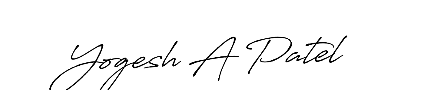 Create a beautiful signature design for name Yogesh A Patel. With this signature (Antro_Vectra_Bolder) fonts, you can make a handwritten signature for free. Yogesh A Patel signature style 7 images and pictures png