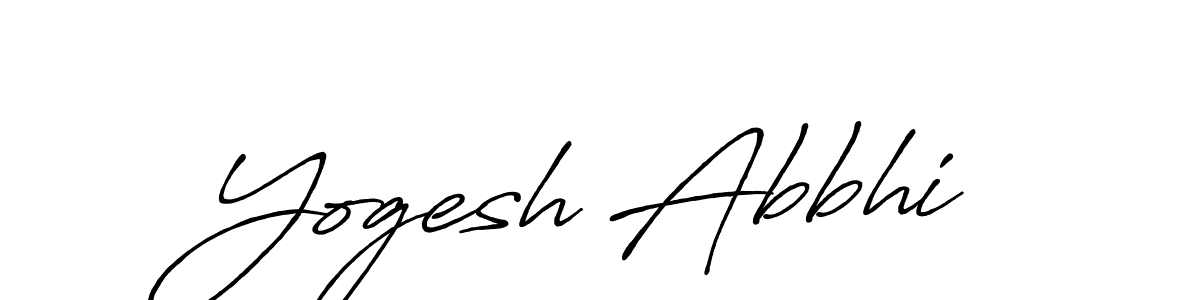 Create a beautiful signature design for name Yogesh Abbhi. With this signature (Antro_Vectra_Bolder) fonts, you can make a handwritten signature for free. Yogesh Abbhi signature style 7 images and pictures png