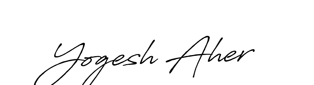 if you are searching for the best signature style for your name Yogesh Aher. so please give up your signature search. here we have designed multiple signature styles  using Antro_Vectra_Bolder. Yogesh Aher signature style 7 images and pictures png