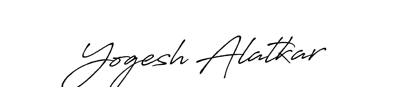 How to make Yogesh Alatkar name signature. Use Antro_Vectra_Bolder style for creating short signs online. This is the latest handwritten sign. Yogesh Alatkar signature style 7 images and pictures png