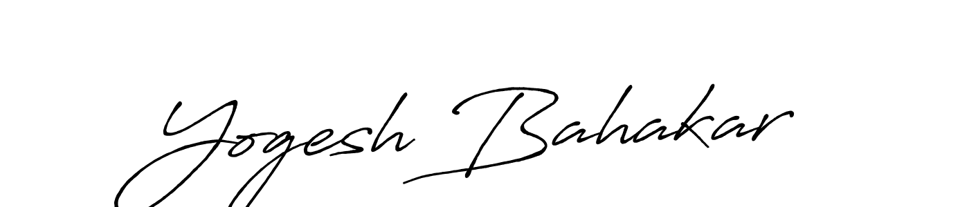 How to make Yogesh Bahakar name signature. Use Antro_Vectra_Bolder style for creating short signs online. This is the latest handwritten sign. Yogesh Bahakar signature style 7 images and pictures png