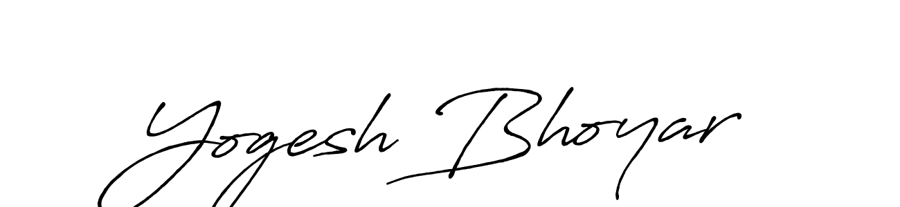 Create a beautiful signature design for name Yogesh Bhoyar. With this signature (Antro_Vectra_Bolder) fonts, you can make a handwritten signature for free. Yogesh Bhoyar signature style 7 images and pictures png