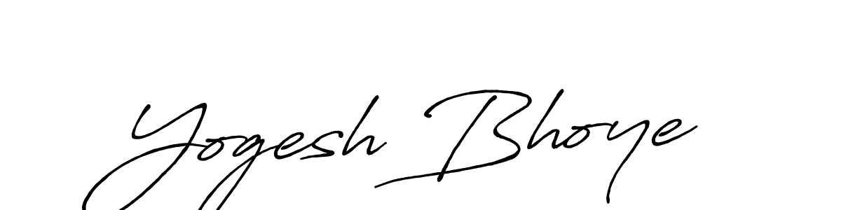How to make Yogesh Bhoye name signature. Use Antro_Vectra_Bolder style for creating short signs online. This is the latest handwritten sign. Yogesh Bhoye signature style 7 images and pictures png