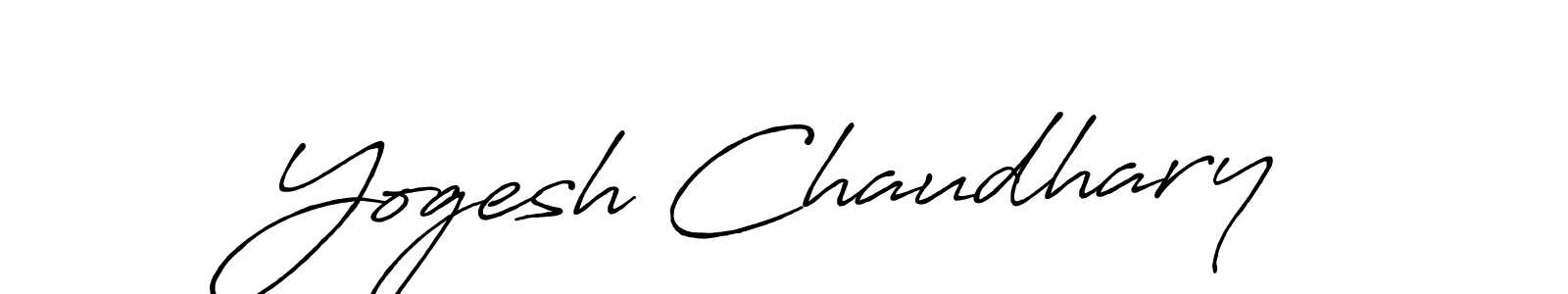 How to make Yogesh Chaudhary name signature. Use Antro_Vectra_Bolder style for creating short signs online. This is the latest handwritten sign. Yogesh Chaudhary signature style 7 images and pictures png