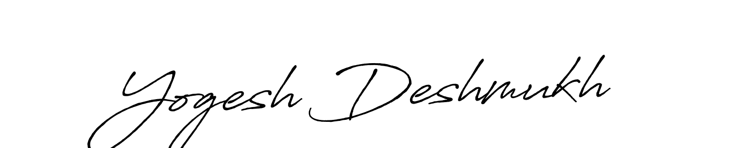 Create a beautiful signature design for name Yogesh Deshmukh. With this signature (Antro_Vectra_Bolder) fonts, you can make a handwritten signature for free. Yogesh Deshmukh signature style 7 images and pictures png