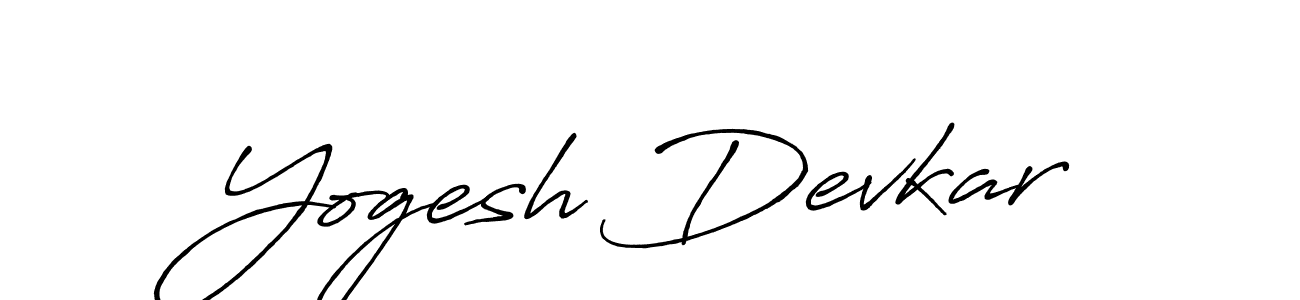 Create a beautiful signature design for name Yogesh Devkar. With this signature (Antro_Vectra_Bolder) fonts, you can make a handwritten signature for free. Yogesh Devkar signature style 7 images and pictures png