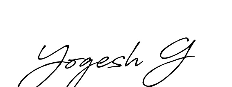 Also we have Yogesh G name is the best signature style. Create professional handwritten signature collection using Antro_Vectra_Bolder autograph style. Yogesh G signature style 7 images and pictures png