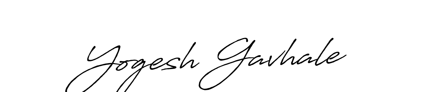 How to make Yogesh Gavhale name signature. Use Antro_Vectra_Bolder style for creating short signs online. This is the latest handwritten sign. Yogesh Gavhale signature style 7 images and pictures png
