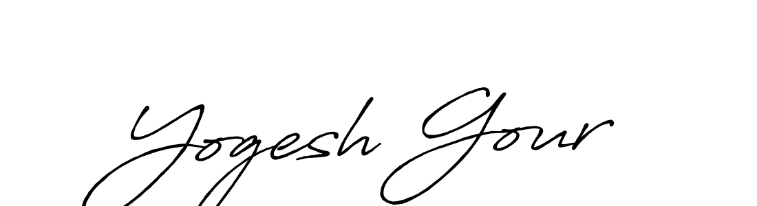 Yogesh Gour stylish signature style. Best Handwritten Sign (Antro_Vectra_Bolder) for my name. Handwritten Signature Collection Ideas for my name Yogesh Gour. Yogesh Gour signature style 7 images and pictures png