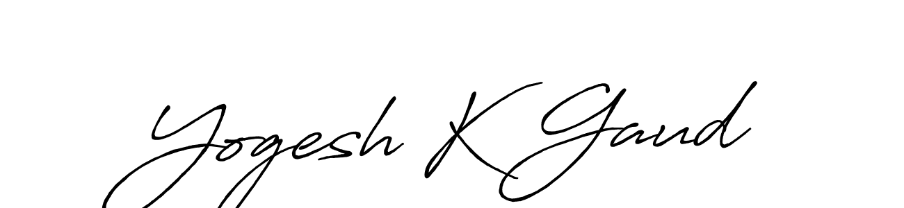 Make a beautiful signature design for name Yogesh K Gaud. With this signature (Antro_Vectra_Bolder) style, you can create a handwritten signature for free. Yogesh K Gaud signature style 7 images and pictures png