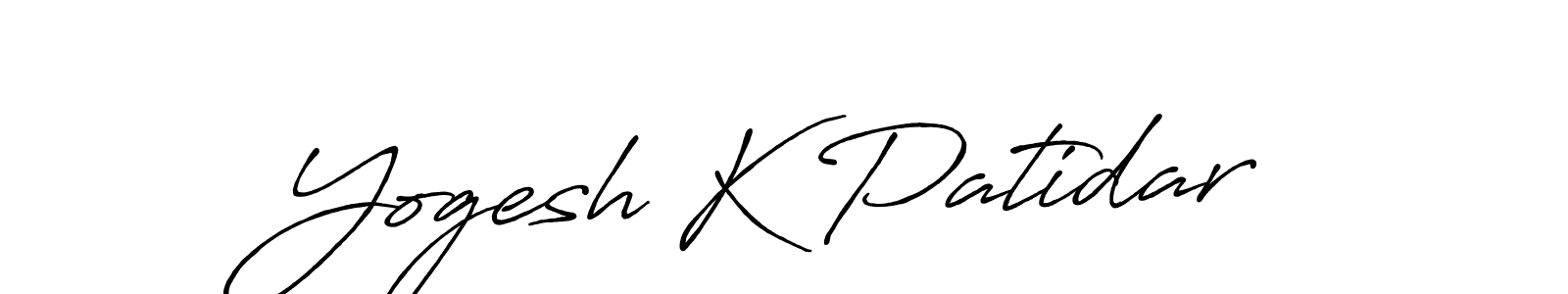 How to make Yogesh K Patidar signature? Antro_Vectra_Bolder is a professional autograph style. Create handwritten signature for Yogesh K Patidar name. Yogesh K Patidar signature style 7 images and pictures png