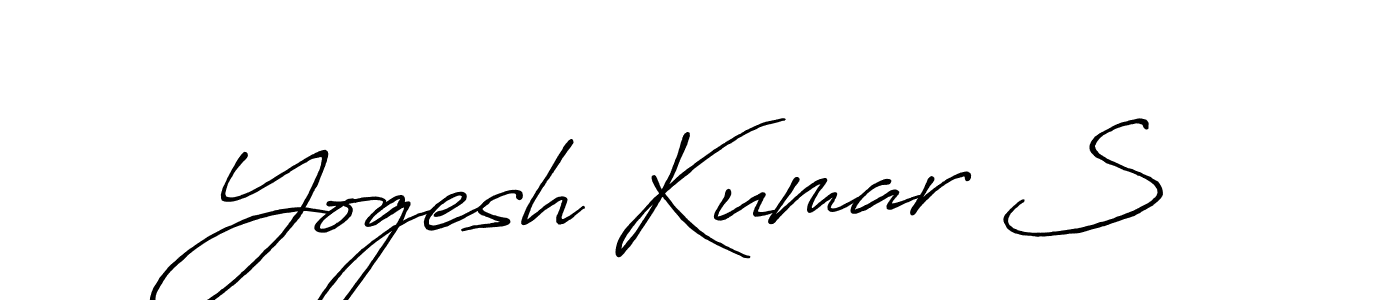 Make a beautiful signature design for name Yogesh Kumar S. With this signature (Antro_Vectra_Bolder) style, you can create a handwritten signature for free. Yogesh Kumar S signature style 7 images and pictures png