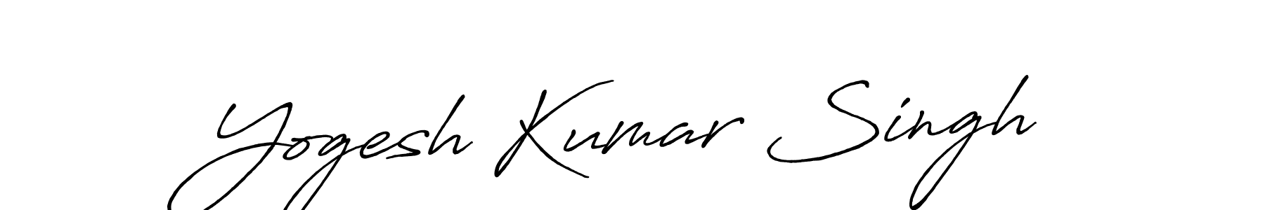 How to make Yogesh Kumar Singh name signature. Use Antro_Vectra_Bolder style for creating short signs online. This is the latest handwritten sign. Yogesh Kumar Singh signature style 7 images and pictures png