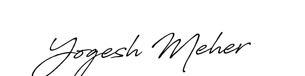 The best way (Antro_Vectra_Bolder) to make a short signature is to pick only two or three words in your name. The name Yogesh Meher include a total of six letters. For converting this name. Yogesh Meher signature style 7 images and pictures png