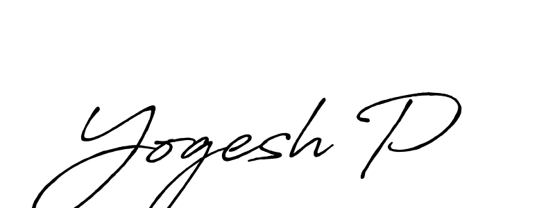 How to make Yogesh P signature? Antro_Vectra_Bolder is a professional autograph style. Create handwritten signature for Yogesh P name. Yogesh P signature style 7 images and pictures png