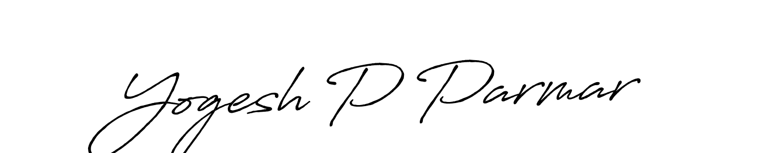 How to Draw Yogesh P Parmar signature style? Antro_Vectra_Bolder is a latest design signature styles for name Yogesh P Parmar. Yogesh P Parmar signature style 7 images and pictures png