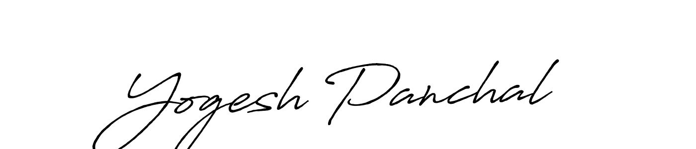 How to make Yogesh Panchal name signature. Use Antro_Vectra_Bolder style for creating short signs online. This is the latest handwritten sign. Yogesh Panchal signature style 7 images and pictures png