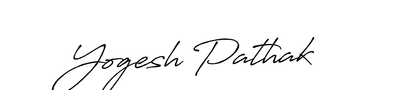 Design your own signature with our free online signature maker. With this signature software, you can create a handwritten (Antro_Vectra_Bolder) signature for name Yogesh Pathak. Yogesh Pathak signature style 7 images and pictures png