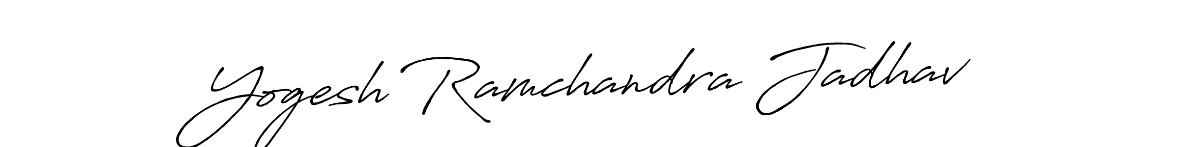 How to make Yogesh Ramchandra Jadhav name signature. Use Antro_Vectra_Bolder style for creating short signs online. This is the latest handwritten sign. Yogesh Ramchandra Jadhav signature style 7 images and pictures png
