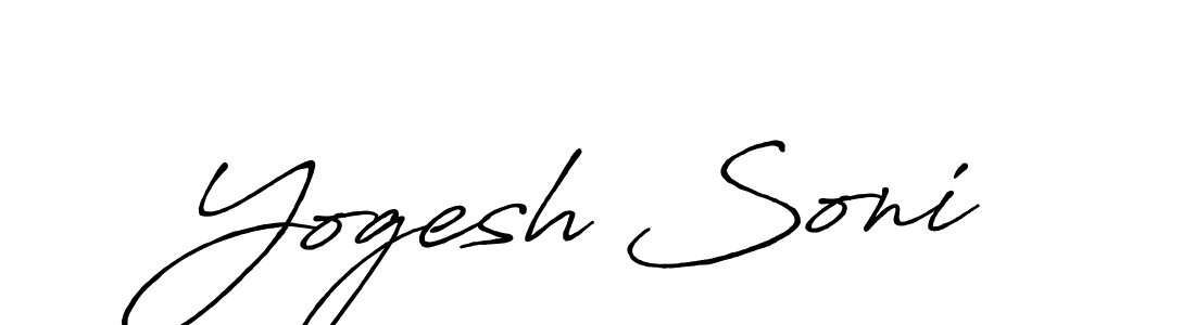 Make a beautiful signature design for name Yogesh Soni. With this signature (Antro_Vectra_Bolder) style, you can create a handwritten signature for free. Yogesh Soni signature style 7 images and pictures png