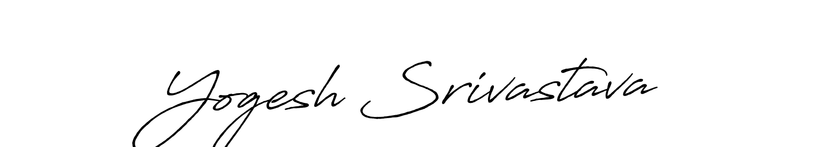 How to make Yogesh Srivastava name signature. Use Antro_Vectra_Bolder style for creating short signs online. This is the latest handwritten sign. Yogesh Srivastava signature style 7 images and pictures png