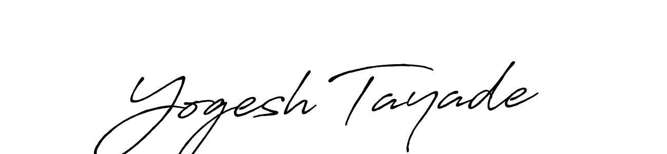 How to make Yogesh Tayade name signature. Use Antro_Vectra_Bolder style for creating short signs online. This is the latest handwritten sign. Yogesh Tayade signature style 7 images and pictures png