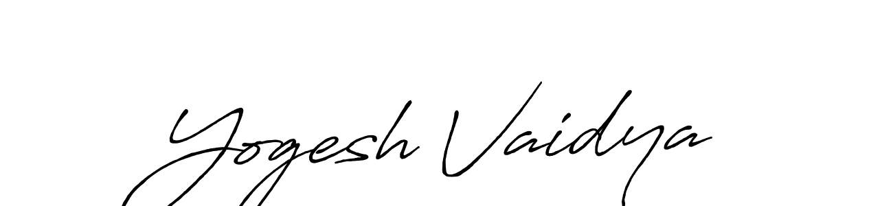 Make a beautiful signature design for name Yogesh Vaidya. With this signature (Antro_Vectra_Bolder) style, you can create a handwritten signature for free. Yogesh Vaidya signature style 7 images and pictures png