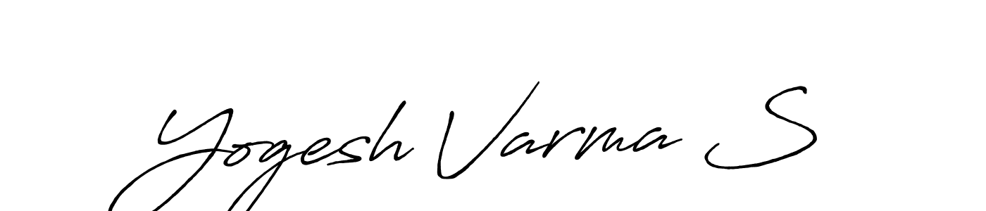 How to make Yogesh Varma S name signature. Use Antro_Vectra_Bolder style for creating short signs online. This is the latest handwritten sign. Yogesh Varma S signature style 7 images and pictures png