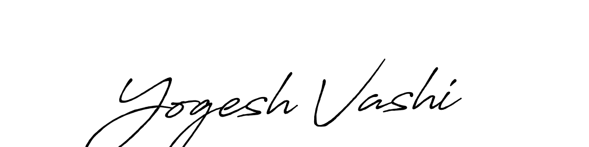 How to make Yogesh Vashi name signature. Use Antro_Vectra_Bolder style for creating short signs online. This is the latest handwritten sign. Yogesh Vashi signature style 7 images and pictures png