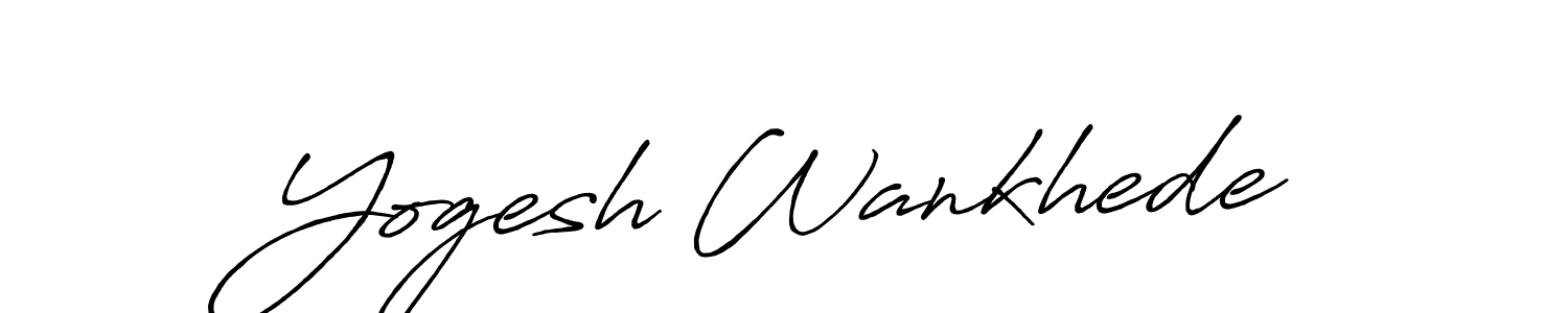 Also we have Yogesh Wankhede name is the best signature style. Create professional handwritten signature collection using Antro_Vectra_Bolder autograph style. Yogesh Wankhede signature style 7 images and pictures png